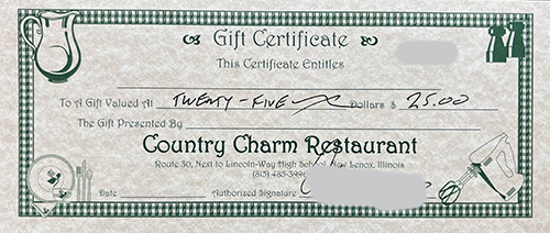 Country Charm Giftcard